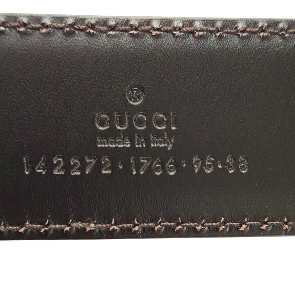 Auth GUCCI Gold G-Logo Studded Buckle Belt BUTTERSCOTCH Waist/Hip Size 95/38 - Picture 6 of 16